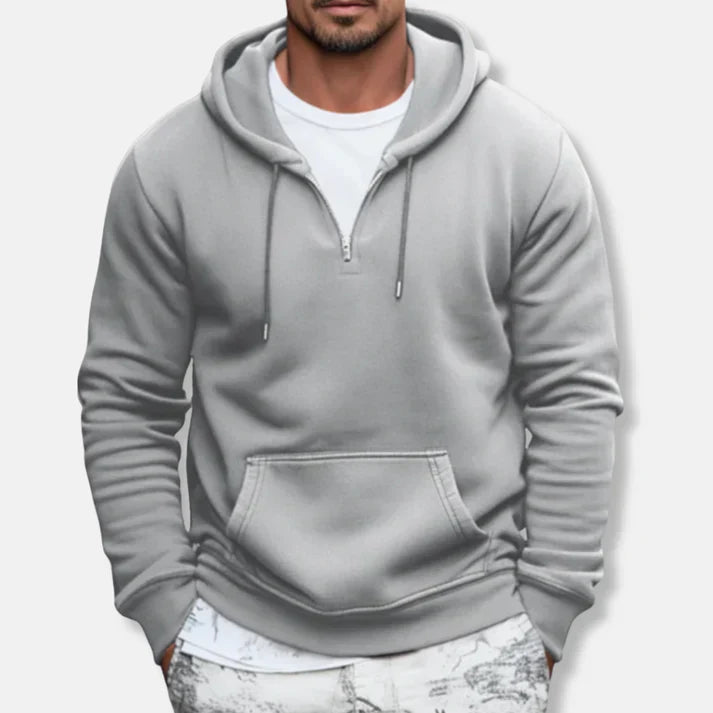 Morten – quarter-zip hoodie mit kängurutasche und relaxed fit