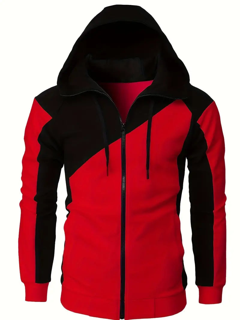 Elijah – kaualer kapuzenpullover mit farbblock-reißverschluss