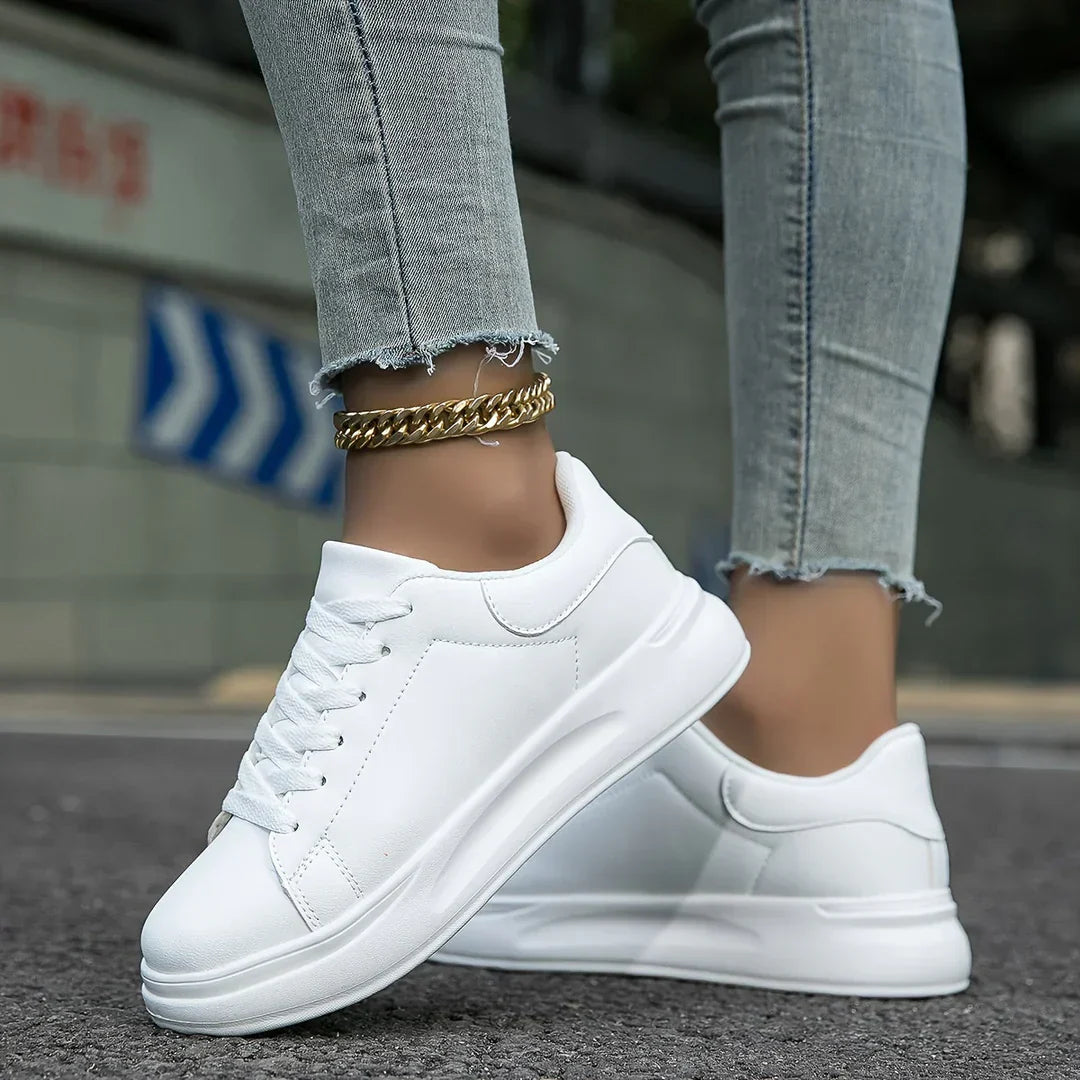 Weiße ledersneaker – damen