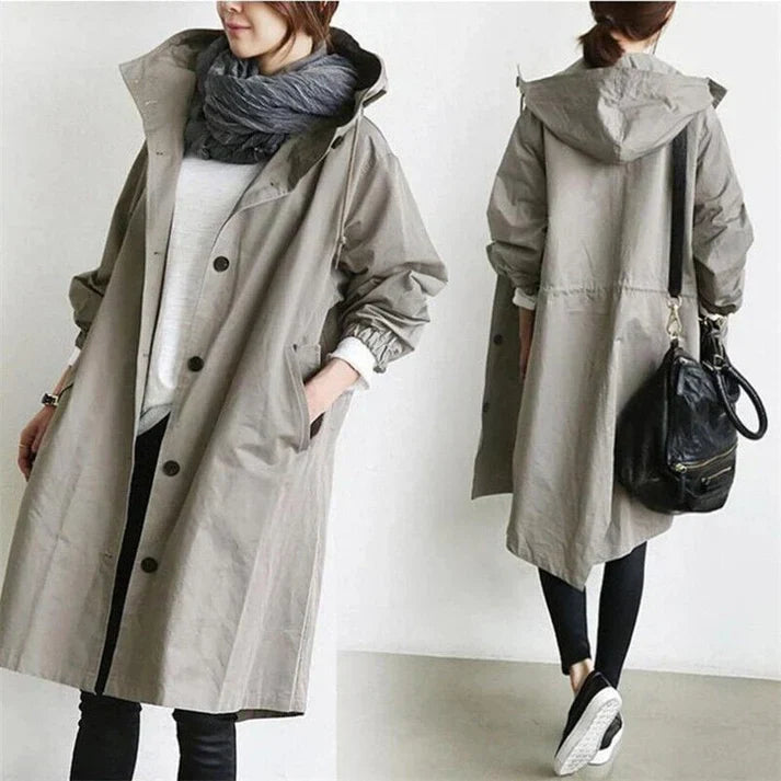 Helena – wasserdichter trenchcoat mit Kapuze