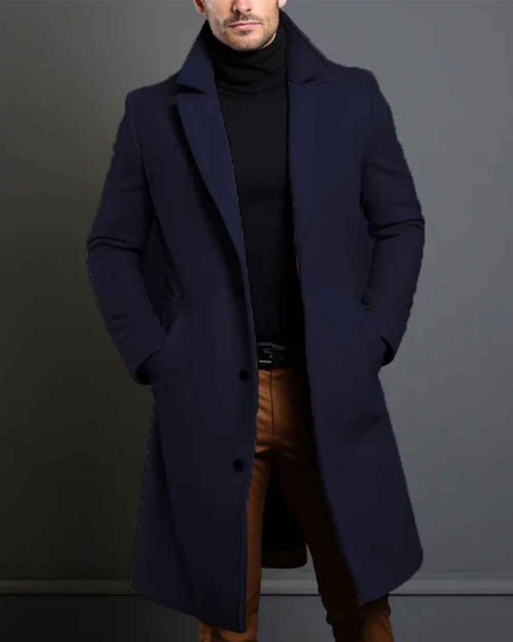 Masen | Manteau trench à finition luxueuse für Männer