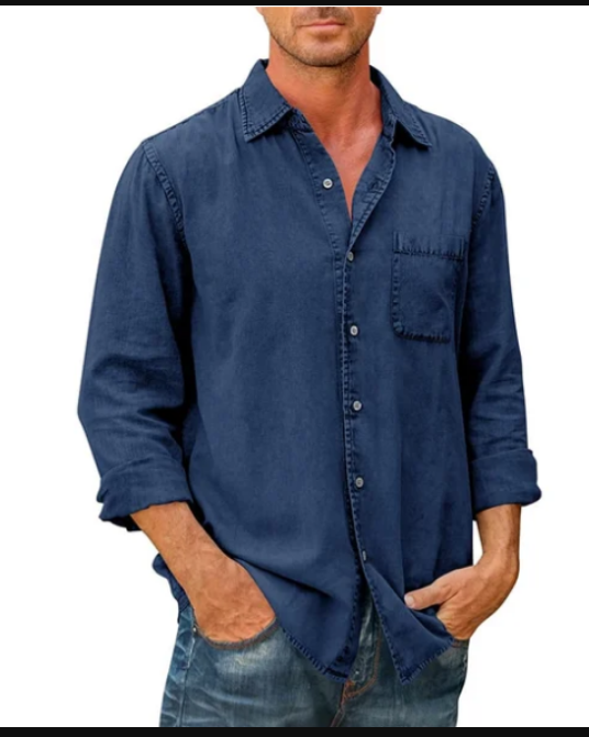 Alexander – jeans-langarmhemd für herren