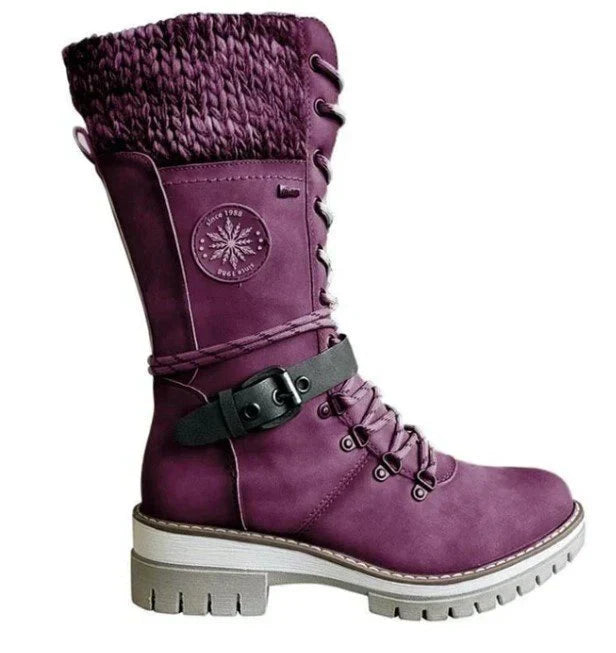 Winterstiefel mit schnürung, mittelhoch bis zur wade – damen