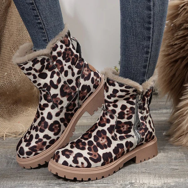 Winterstiefeletten für damen mit plateau und fellfutter – damen
