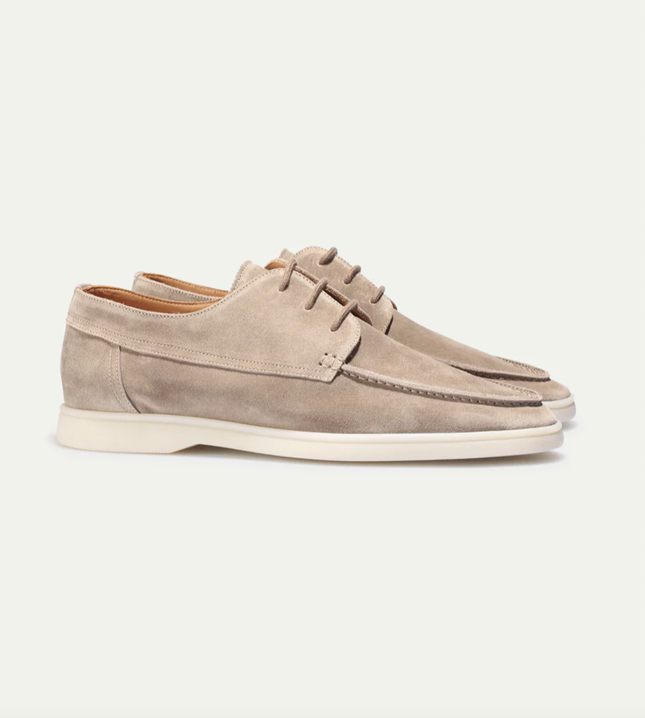 Hellbeige Leder loafers für herren