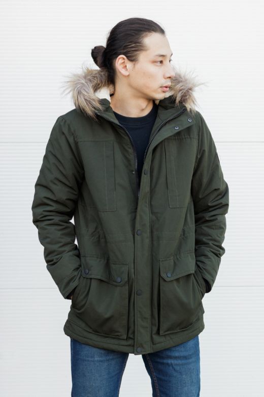 Francis - warme winterjacke mit fellkapuze