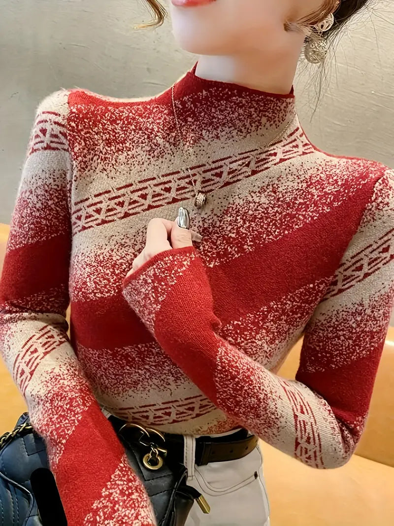 Mayla - eleganter gestreifter strickpullover