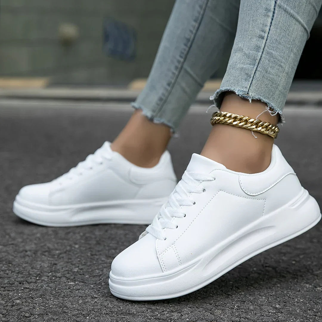 Weiße ledersneaker – damen