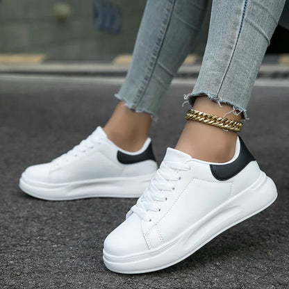 Weiße ledersneaker – damen