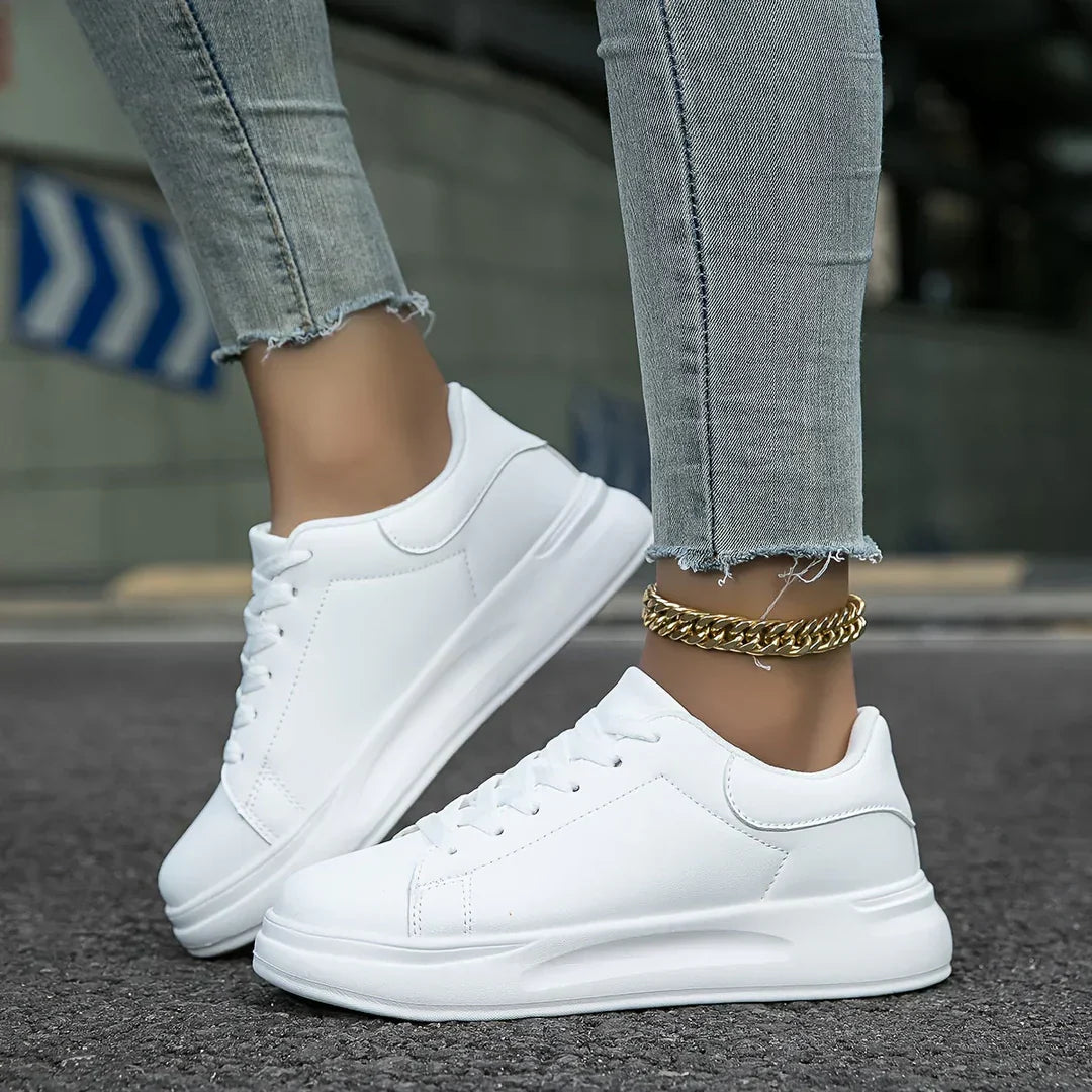 Weiße ledersneaker – damen