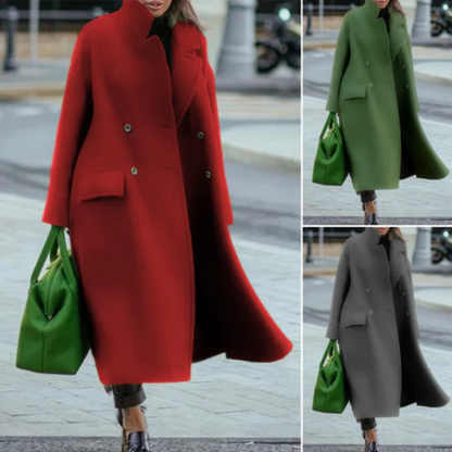 Alba | Langer Mantel mit gekreuztem Schnitt für Frauen