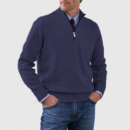 Herren pullover mit halbem reißverschluss – gemütlich und modern