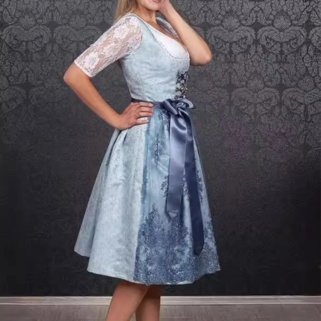 Bellatrix | Dirndl kleid mit Spitzenschürze und Satinschleife für Frauen
