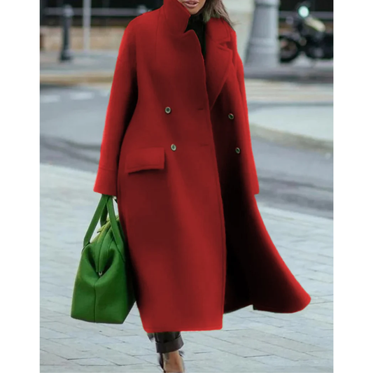 Alba | Langer Mantel mit gekreuztem Schnitt für Frauen