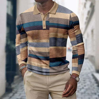 Herren langarm-poloshirt mit knopfleiste – sportlich & gepflegt