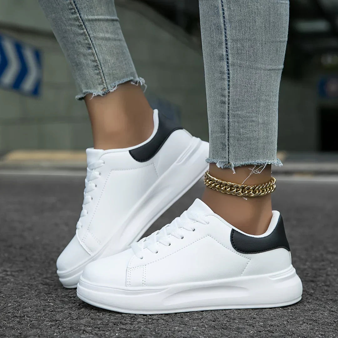 Weiße ledersneaker – damen
