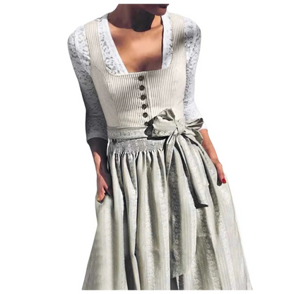 Riah - elegantes dirndlkleid mit knopfleiste und schleifenband