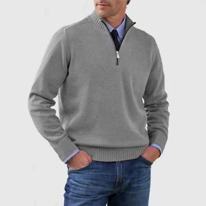 Herren pullover mit halbem reißverschluss – gemütlich und modern