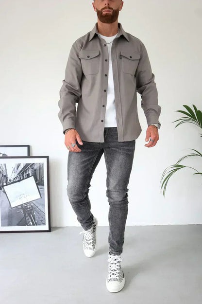 Martin – baumwoll overshirt mit knopfleiste