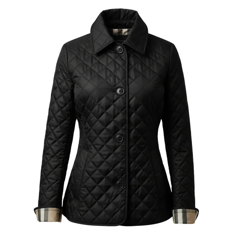 Freya – damen steppjacke mit diamantmuster und knopfverschluss