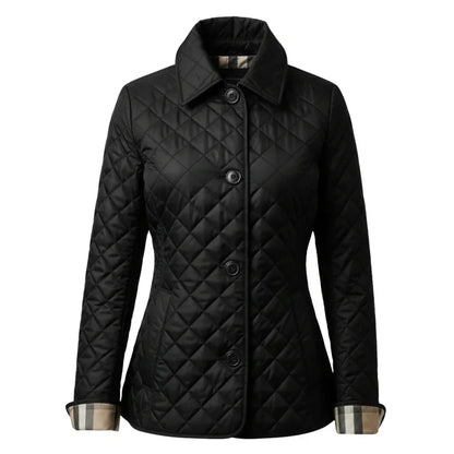Freya – damen steppjacke mit diamantmuster und knopfverschluss