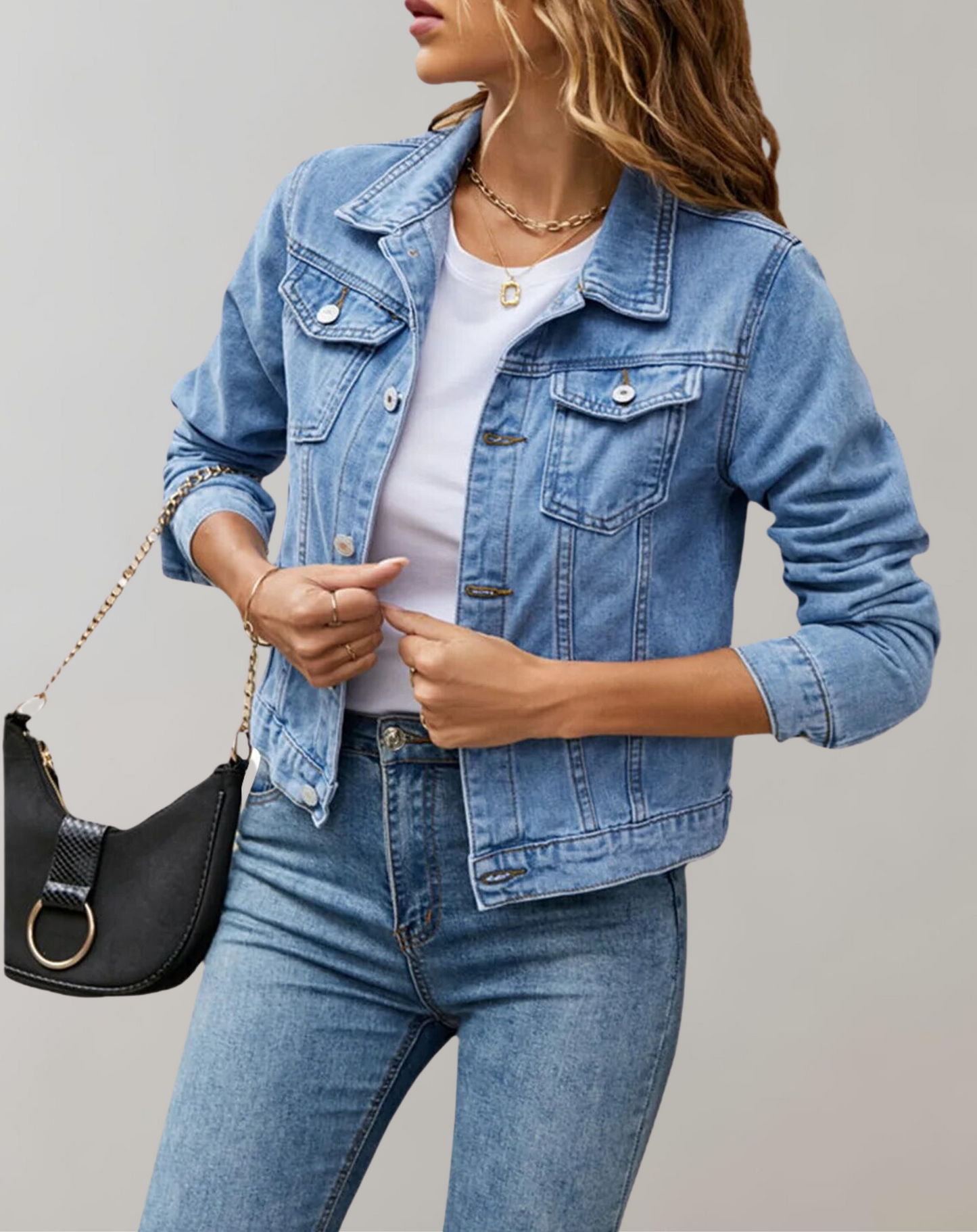 Lucinda | Jeansjacke mit Hemdkragen und lässiger Silhouette für Frauen