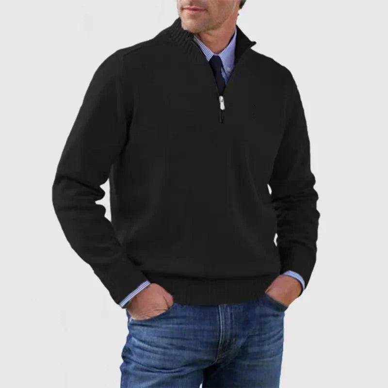 Herren pullover mit halbem reißverschluss – gemütlich und modern