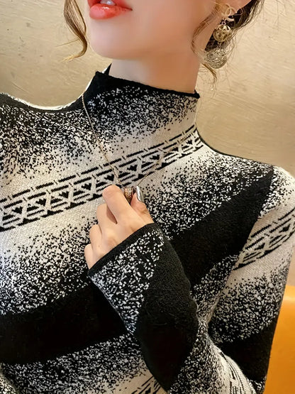 Mayla - eleganter gestreifter strickpullover