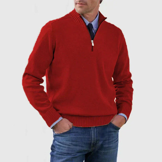 Herren pullover mit halbem reißverschluss – gemütlich und modern