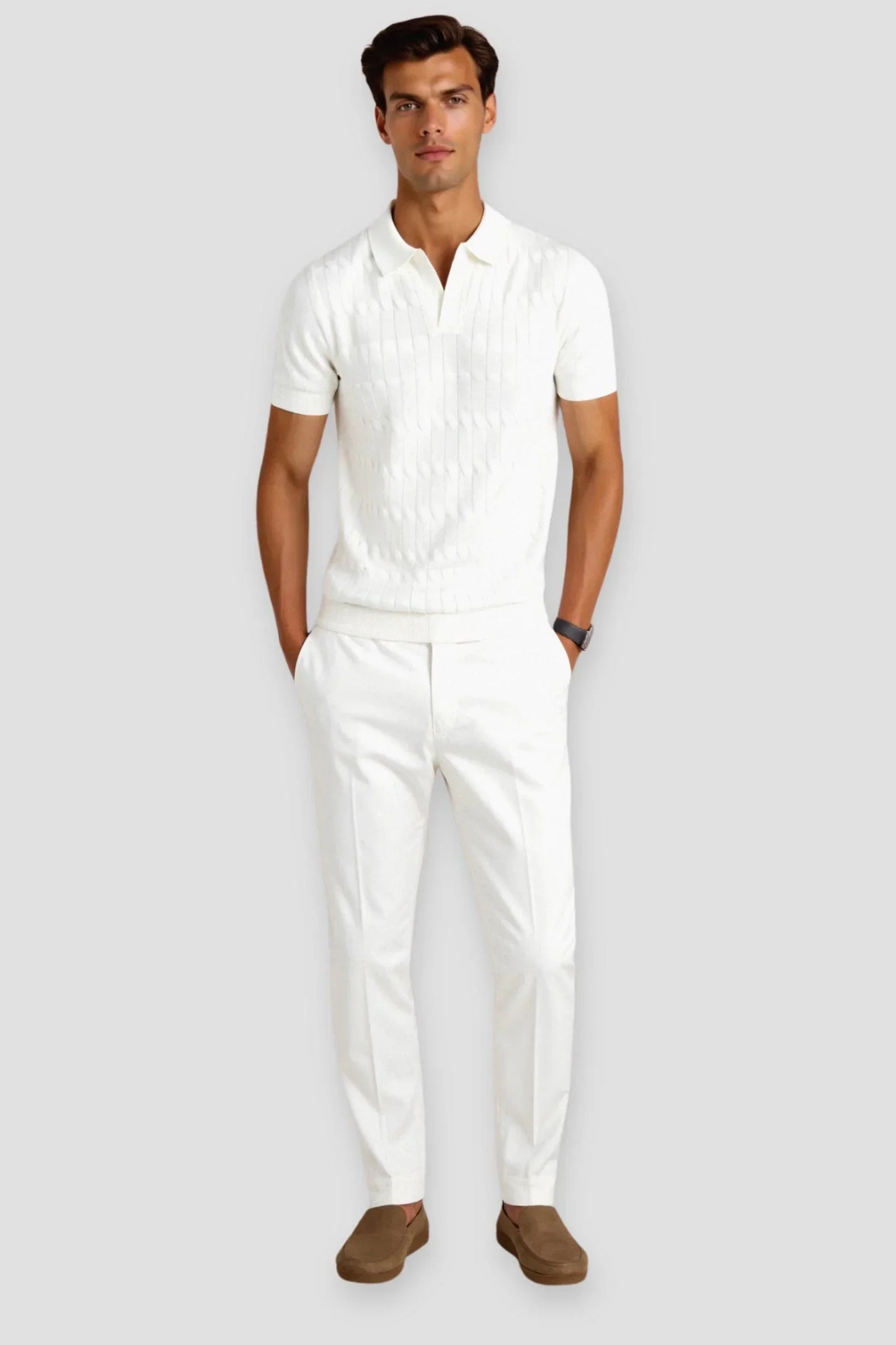 Klassisches weißes herren-poloshirt