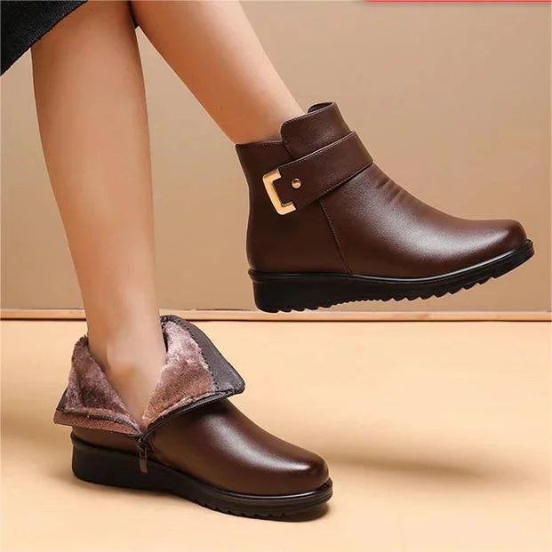 Damen orthopädische lederstiefel warm und bequem