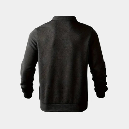 Herren-pullover mit halbem reißverschluss und stehkragen