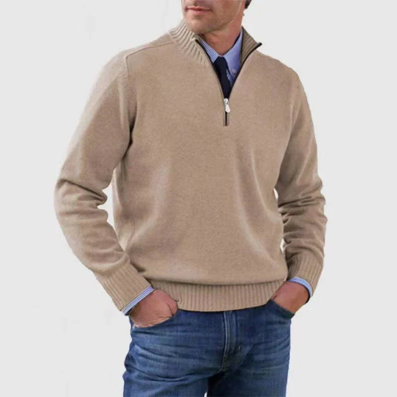 Herren pullover mit halbem reißverschluss – gemütlich und modern