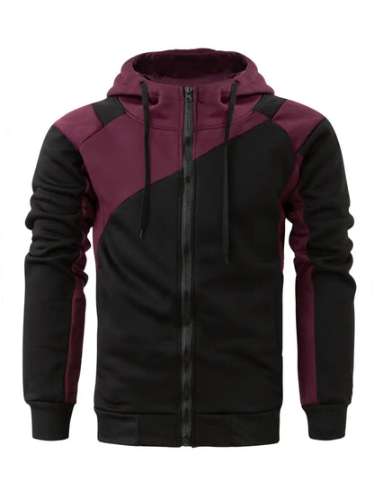 Elijah – kaualer kapuzenpullover mit farbblock-reißverschluss