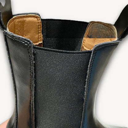 Damen chelsea boots aus leder mit chunky sohle