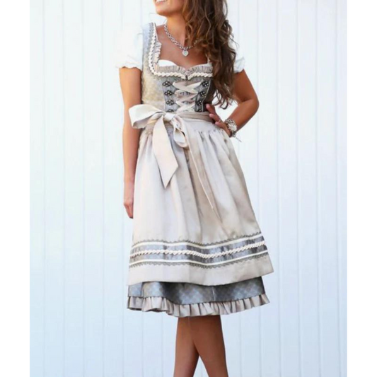 Oakleigh | Dirndl kleid mit Spitzenschürze und Miederschnürung für Frauen