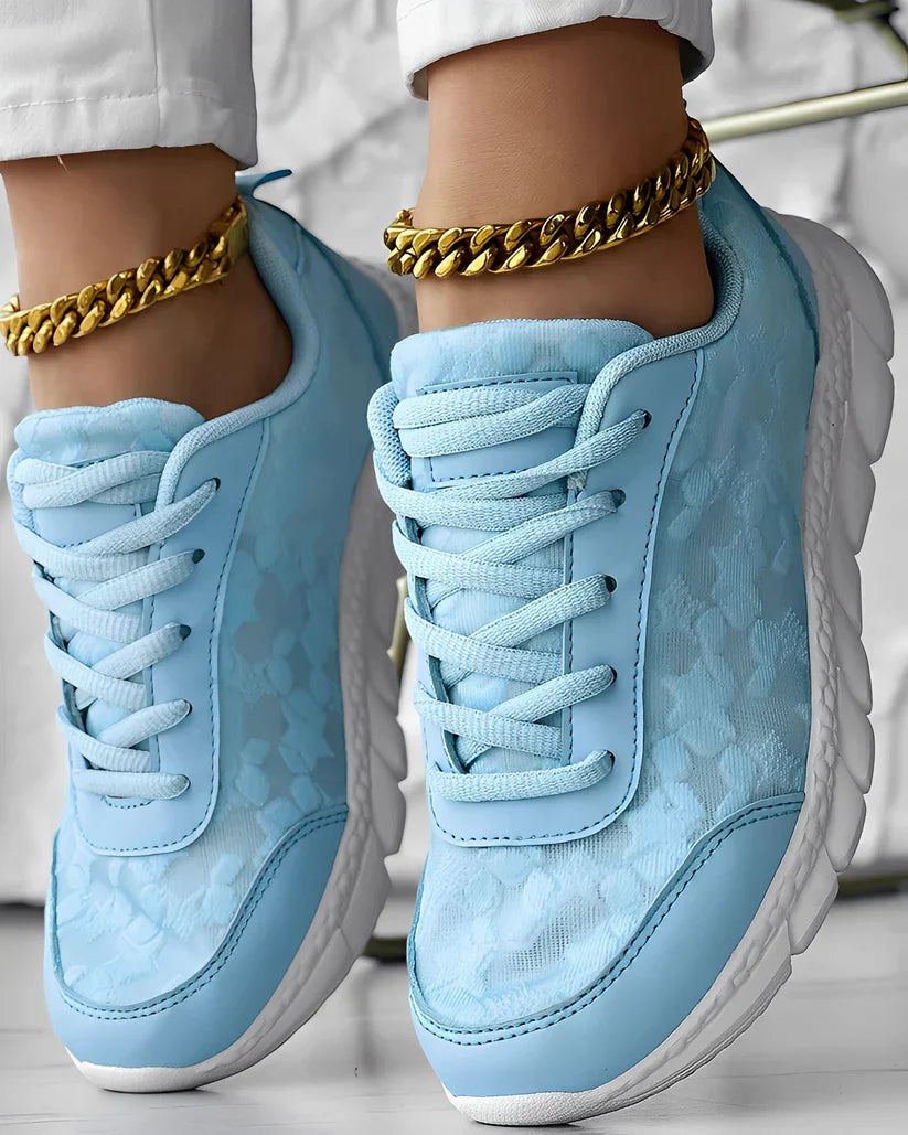 Elisabeth lässige, atmungsaktive sneaker mit blumenmuster – damen