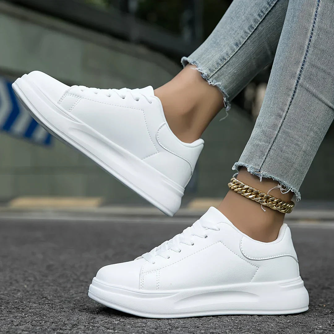 Weiße ledersneaker – damen