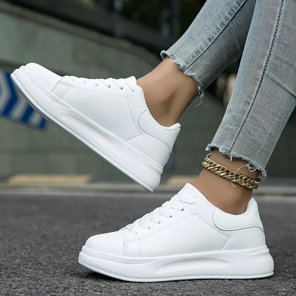 Weiße ledersneaker – damen