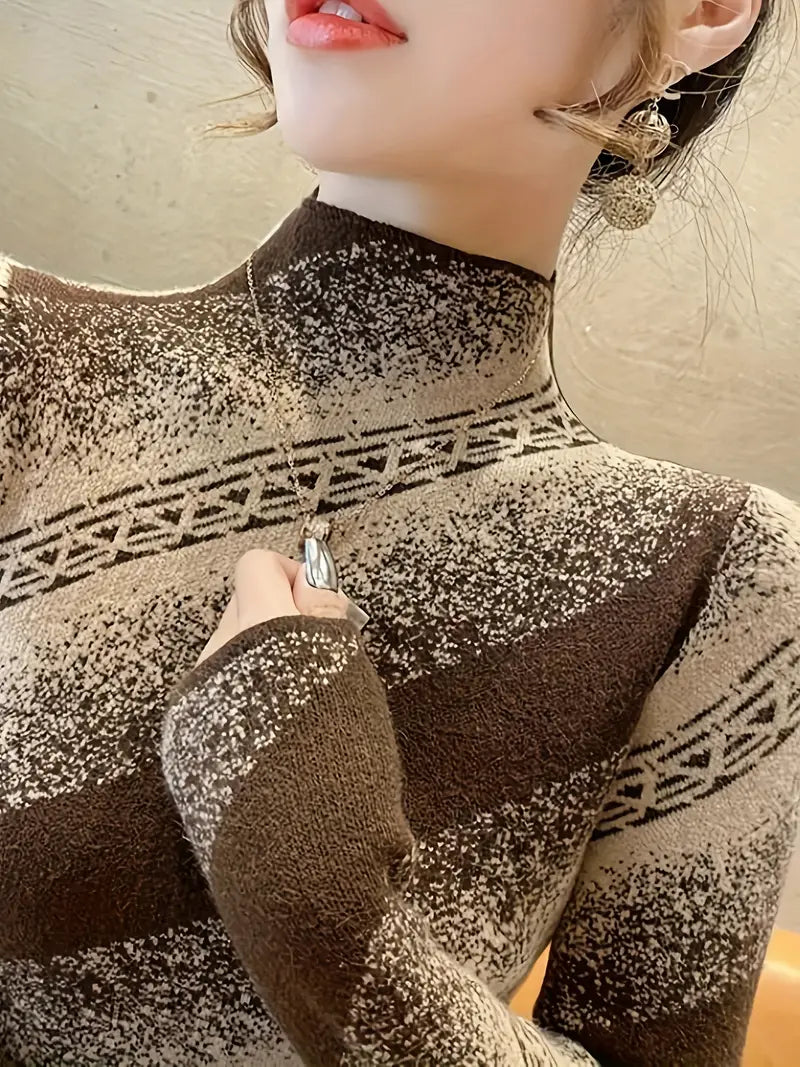 Mayla - eleganter gestreifter strickpullover