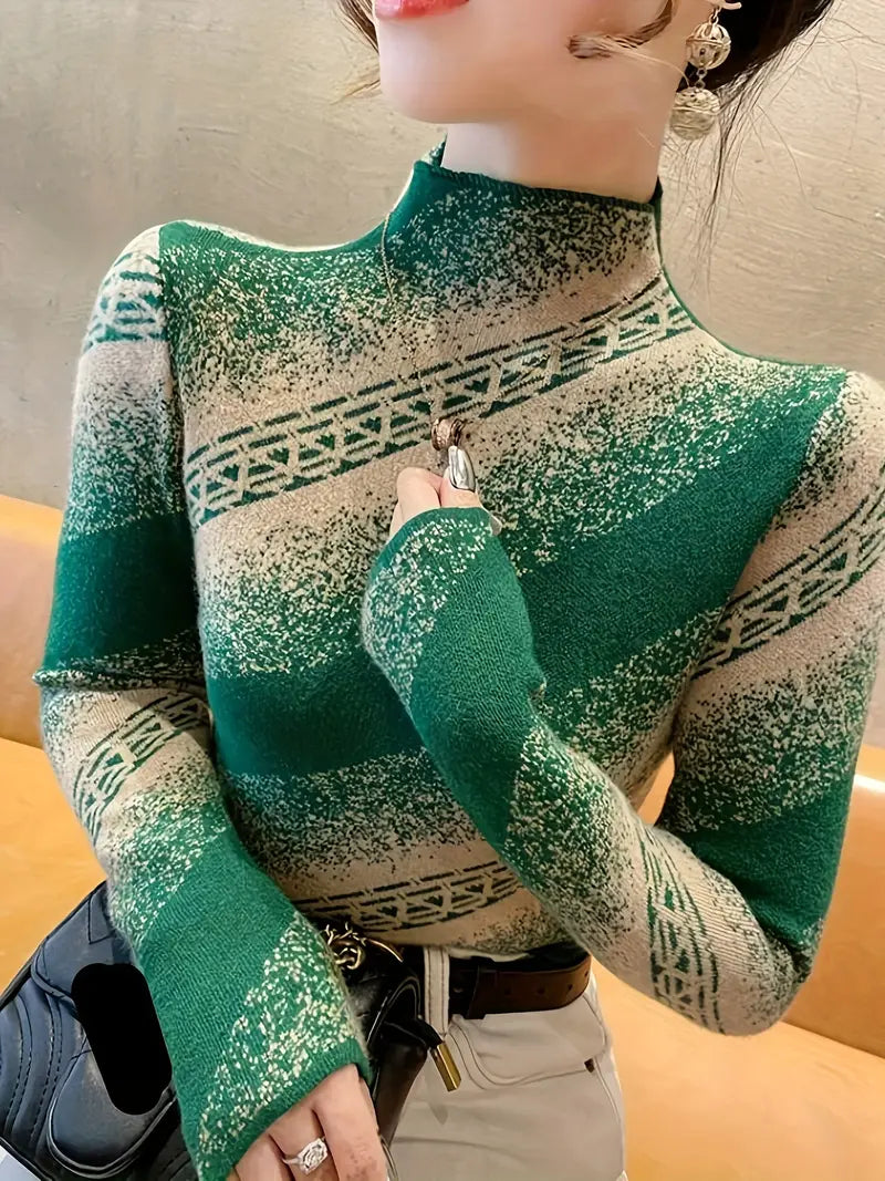 Mayla - eleganter gestreifter strickpullover