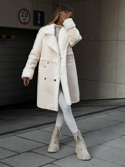 Langer, warmer trenchcoat für den winter – damen