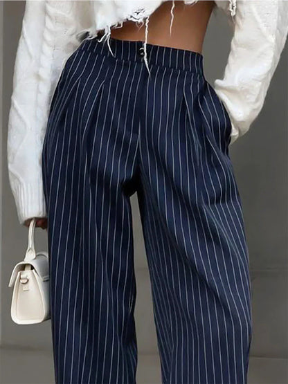 Diana gestreifte plisseehose – damen