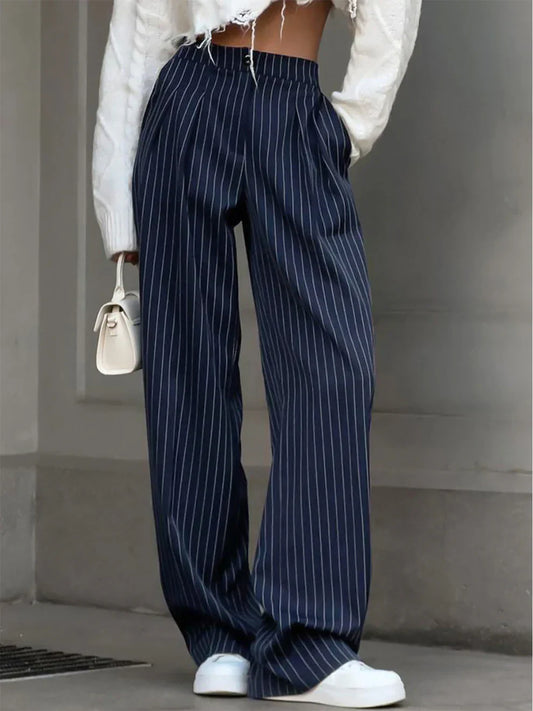 Diana gestreifte plisseehose – damen