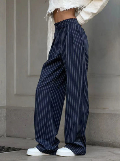 Diana gestreifte plisseehose – damen