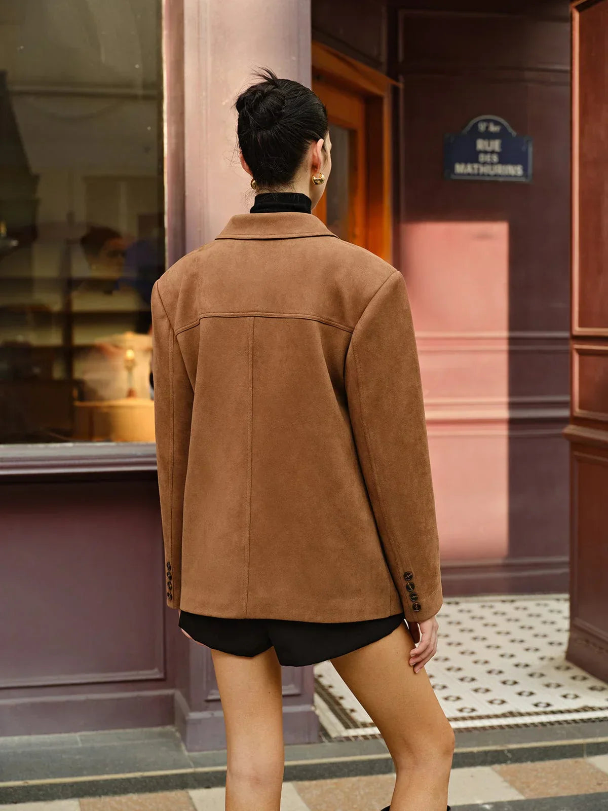 Lässiger brauner wildlederblazer von silke – damen