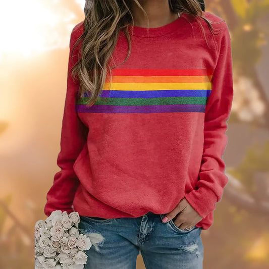 Riley – weicher pullover mit regenbogenmuster