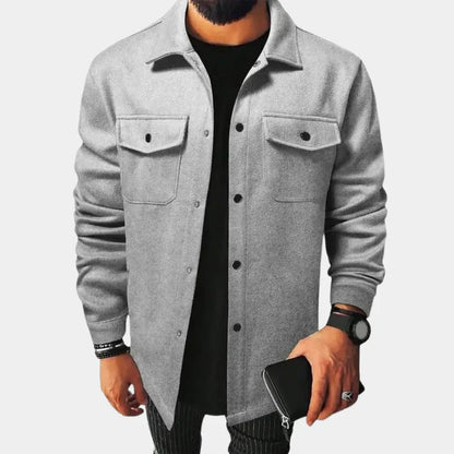 Sören – hemdjacke mit klassischem kragen und knopfleiste