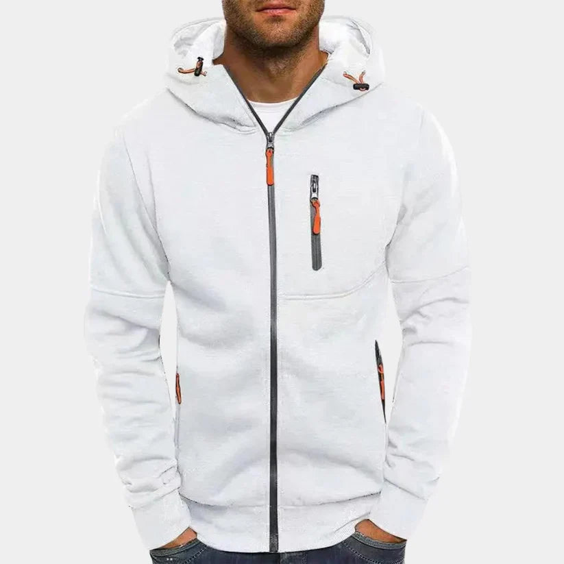 Erik – slim fit zip hoodie mit rippbündchen und reißverschlusstasche