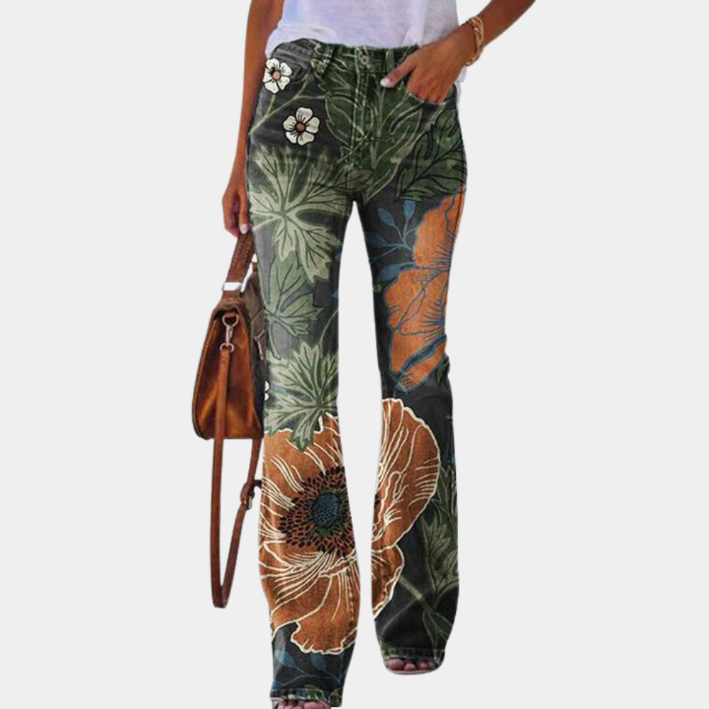 Rosmunda - trendige ausgestellte damenjeans mit modischen knöpfen